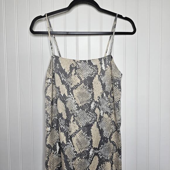 H&M Womens Satin Snake Print Slip Dress Size XS Sleeveless Date Night Silky Boho - Picture 3 of 12